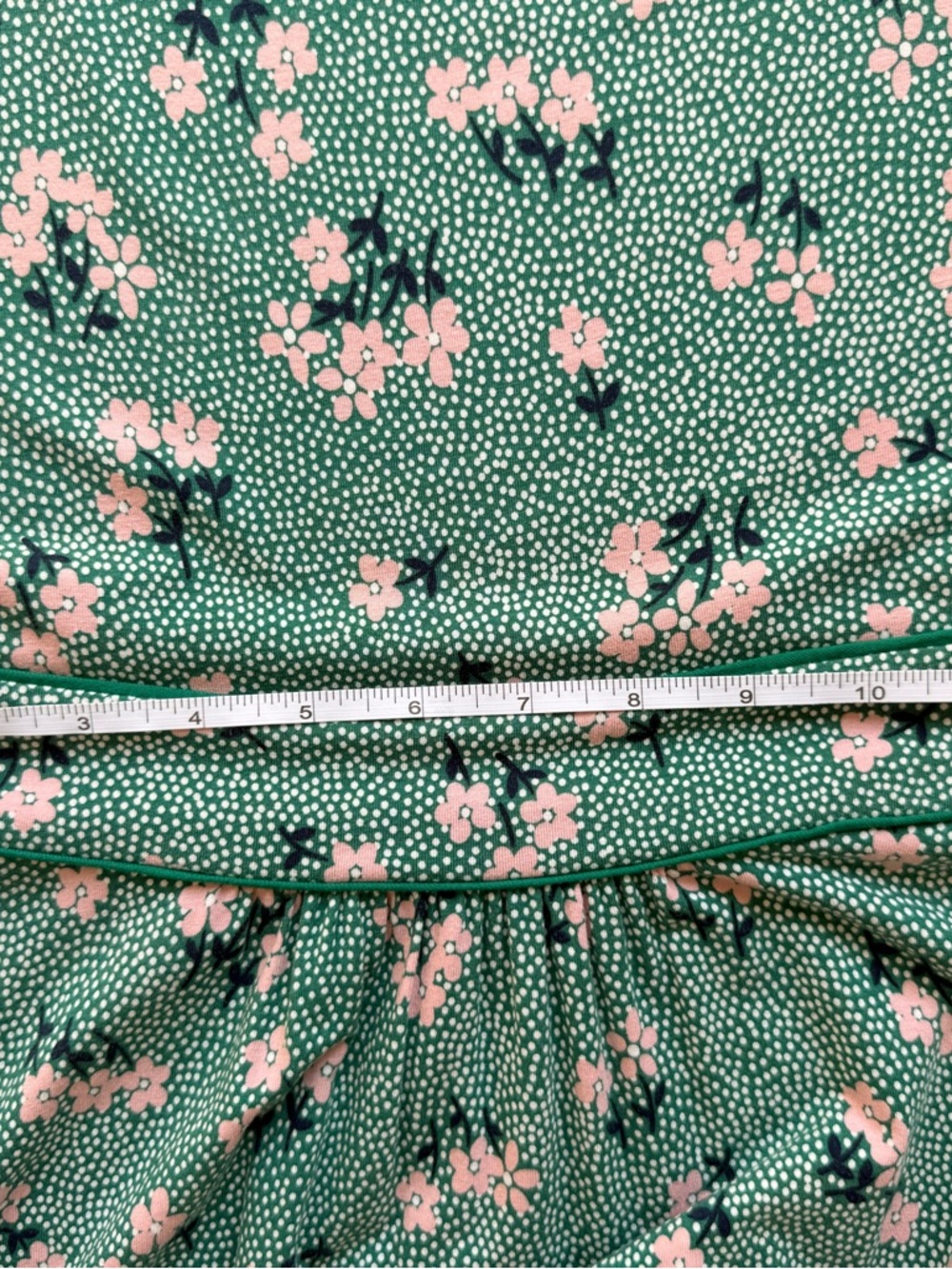 Boden Green Floral Short-Sleeve Midi Dress with Pink Blossoms - Picture 6 of 12